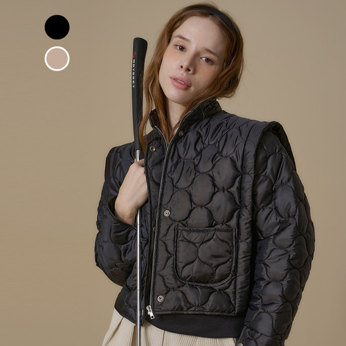 어니언퀼팅 탈부착 패딩점퍼 여성 겨울 골프웨어 재킷 아우터